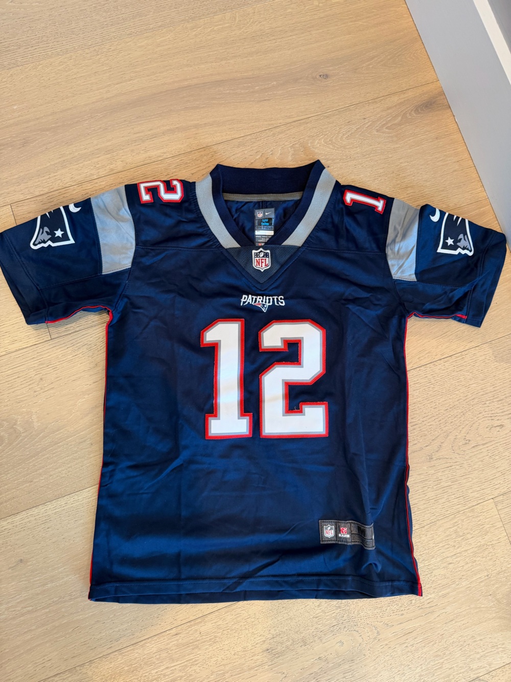 NFL Kids Patriots #12 Navy Blue Football Jersey